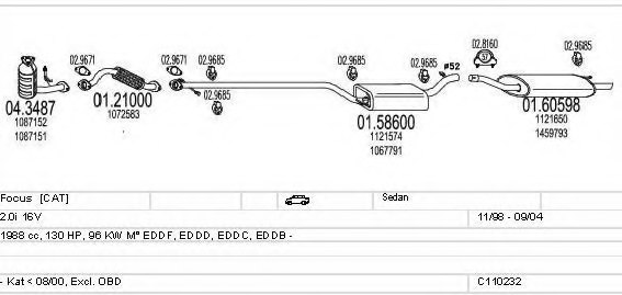 MTS C110232003954 Exhaust System